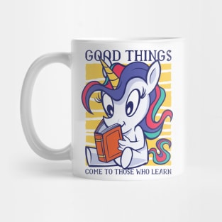 Unicorn reading book Quotes Mug